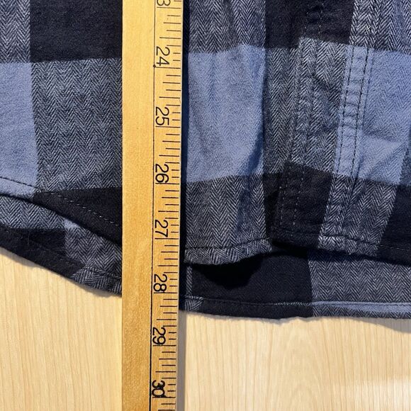 George Mens Button Down LS Super Soft Flannel Check Plaid Blue Black XS NWT - Picture 9 of 10